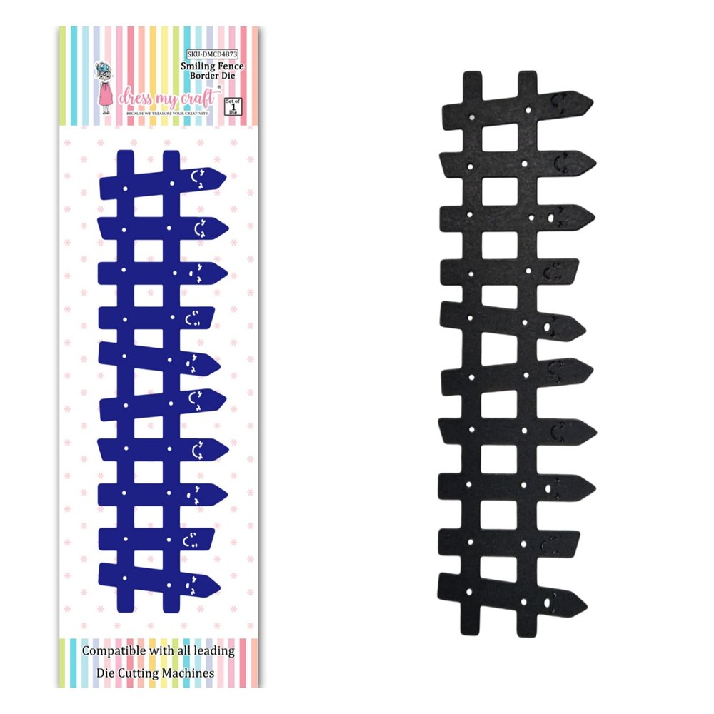 Dress My Craft Cutting Die Border Smiling Fence (DMCD4873) (OUTLET)