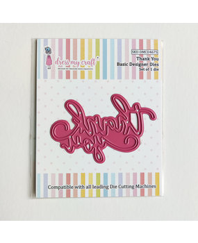 Dress My Craft Cutting Die Basic Designer Thank You (DMCD4675) (OUTLET)