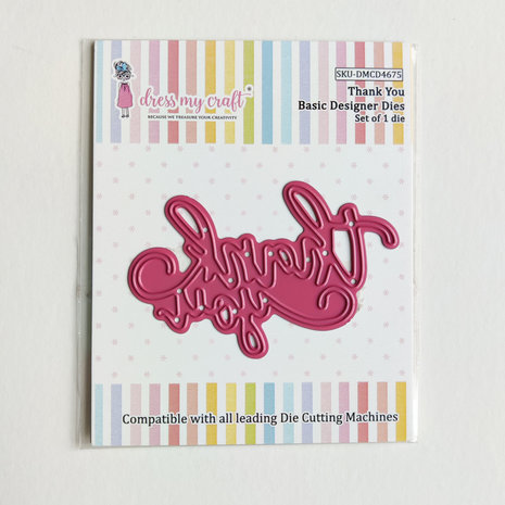 Dress My Craft Cutting Die Basic Designer Thank You (DMCD4675) (OUTLET) Dress My Craft Cutting Die Basic Designer Thank You (DMCD4675) (OUTLET)