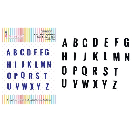 Dress My Craft Cutting Die Basic Designer Mini Capital Alphabets (DMCD4752) (OUTLET)