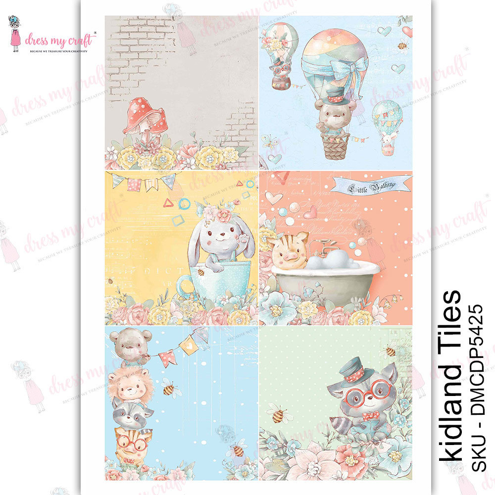 Dress My Craft Transfer Me Kidland Tiles (DMCDP5425) (OUTLET) Dress My Craft Transfer Me Kidland Tiles (DMCDP5425) (OUTLET)
