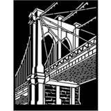 Stamperia Thick Stencil 20x25cm Sir Vagabond Aviator Brooklyn Bridge (KSTD106) (DISCONTINUED)
