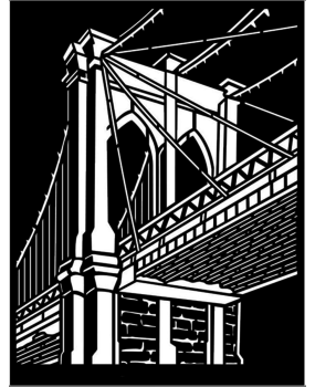 Stamperia Thick Stencil 20x25cm Sir Vagabond Aviator Brooklyn Bridge (KSTD106) (DISCONTINUED)
