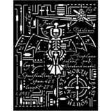 Stamperia Thick Stencil 20x25cm Sir Vagabond Aviator Airplane (KSTD105) (DISCONTINUED)