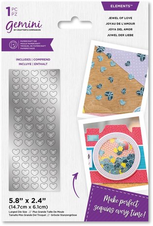 Gemini Sequin Jewel of Love Elements Dies (GEM-MD-ELE-JELO) (DISCONTINUED)