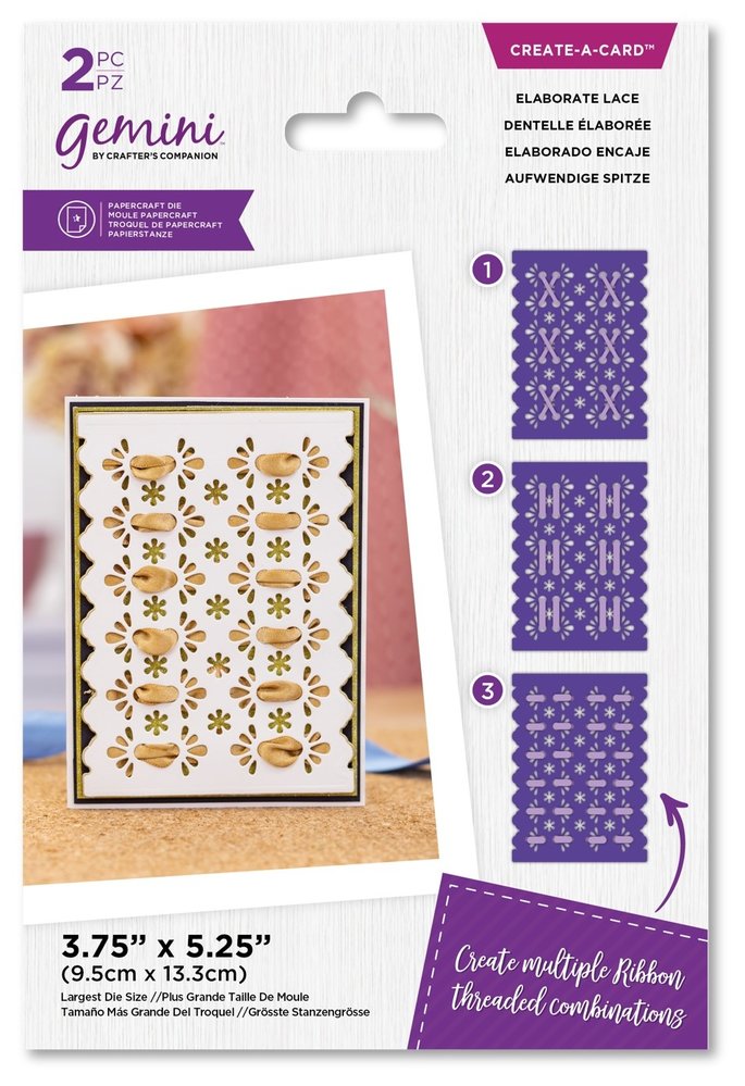 Gemini Ribbon Threading Elaborate Lace Create-a-Card Dies (GEM-MD-CAD-ELAC) (DISCONTINUED)