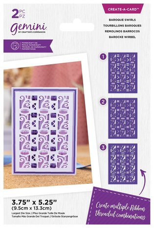 Gemini Ribbon Threading Baroque Swirls Create-a-Card Dies (GEM-MD-CAD-BASW) (DISCONTINUED)