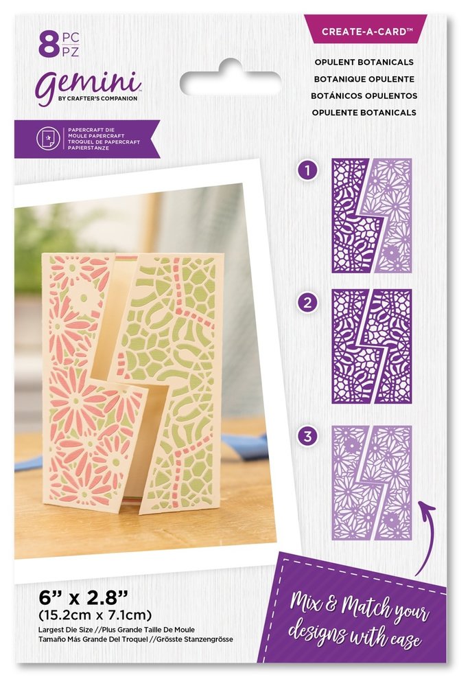 Gemini Decorative Gatefold Opulent Botanicals Create-a-Card Dies (GEM-MD-CAD-DGC-OB) (DISCONTINUED)