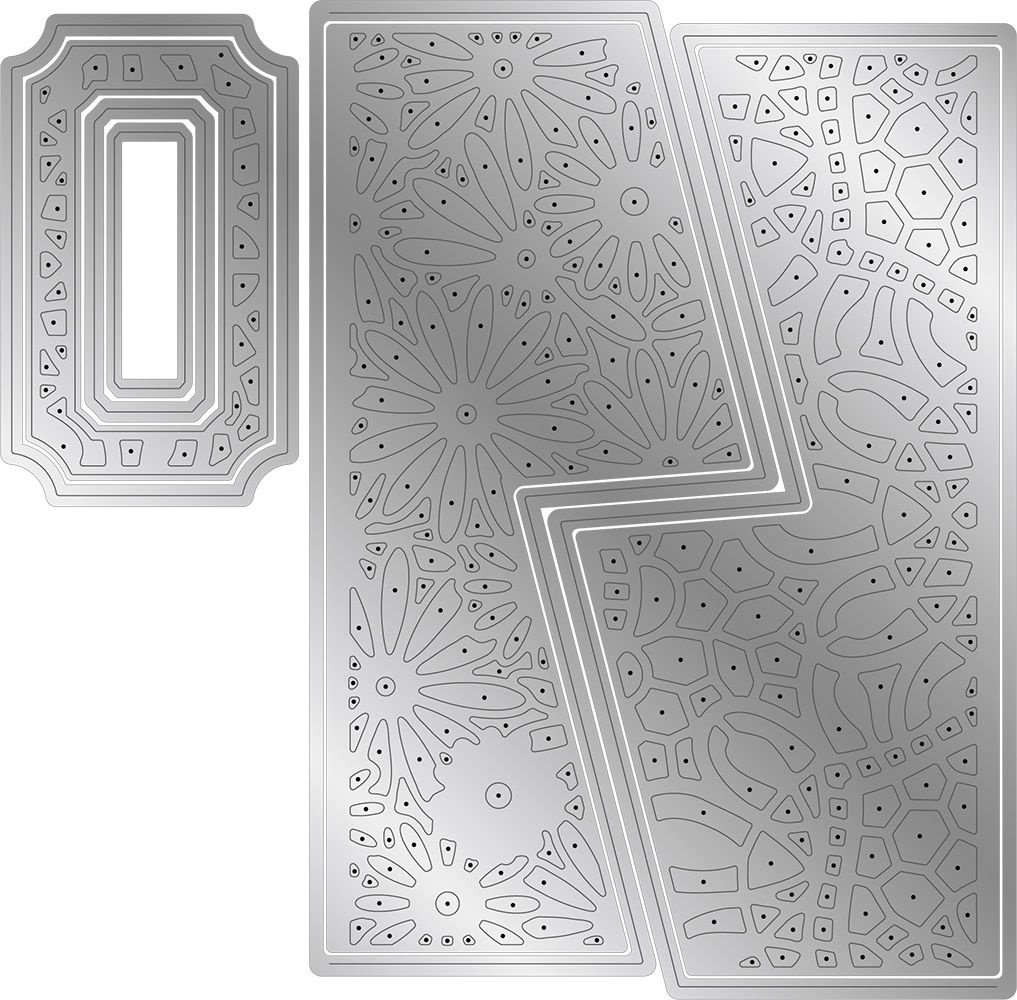 Gemini Decorative Gatefold Opulent Botanicals Create-a-Card Dies (GEM-MD-CAD-DGC-OB) (DISCONTINUED)