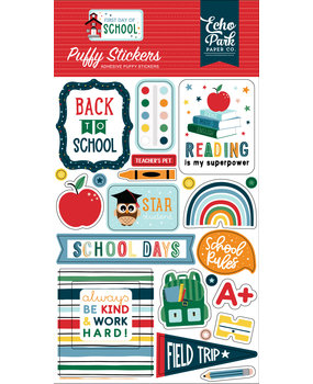 Echo Park First Day Of School Puffy Stickers (FDS276066) (DISCONTINUED) Echo Park First Day Of School Puffy Stickers (FDS276066) (DISCONTINUED)