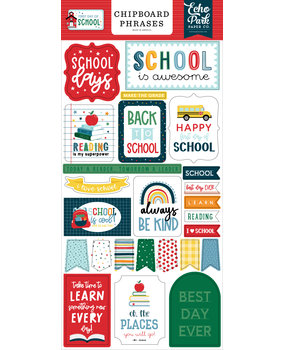 Echo Park First Day Of School Chipboard Phrases (FDS276022) (DISCONTINUED)