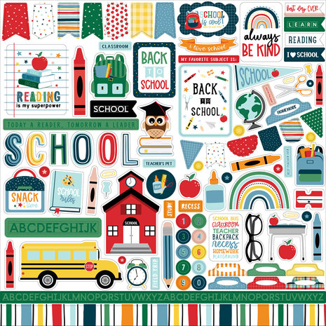 Echo Park First Day Of School 12x12 Inch Element Sticker (FDS276014) (DISCONTINUED)