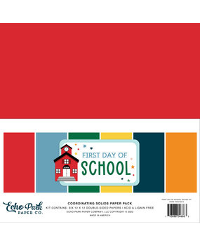 Echo Park First Day Of School 12x12 Inch Coordinating Solids Paper Pack (FDS276015) (DISCONTINUED) Echo Park First Day Of School 12x12 Inch Coordinating Solids Paper Pack (FDS276015) (DISCONTINUED)