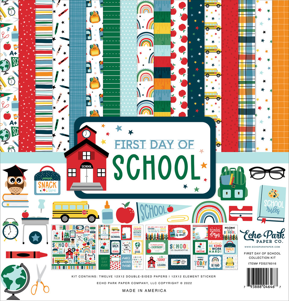 Echo Park First Day Of School 12x12 Inch Collection Kit (FDS276016) (DISCONTINUED) Echo Park First Day Of School 12x12 Inch Collection Kit (FDS276016) (DISCONTINUED)