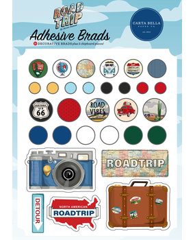 Carta Bella Road Trip Adhesive Brads (CBRT151020) (OUTLET)