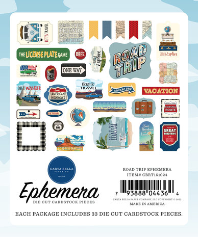 Carta Bella Road Trip Ephemera (CBRT151024) (OUTLET) Carta Bella Road Trip Ephemera (CBRT151024) (OUTLET)