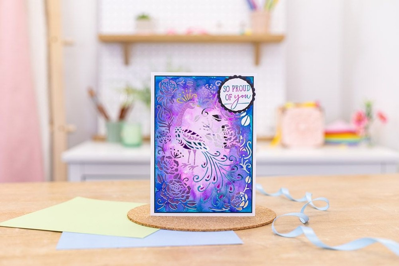 Gemini 3-in-1 Floral Peacock Create-a-Card Dies (GEM-MD-CAD-FLPE) (DISCONTINUED)