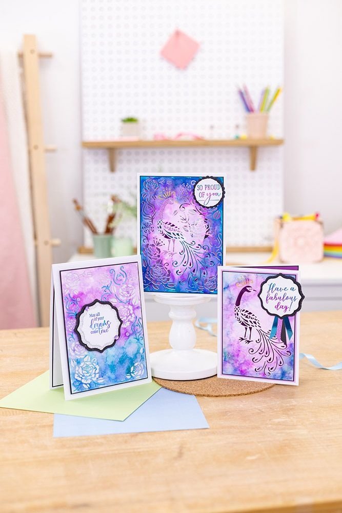 Gemini 3-in-1 Floral Peacock Create-a-Card Dies (GEM-MD-CAD-FLPE) (DISCONTINUED)