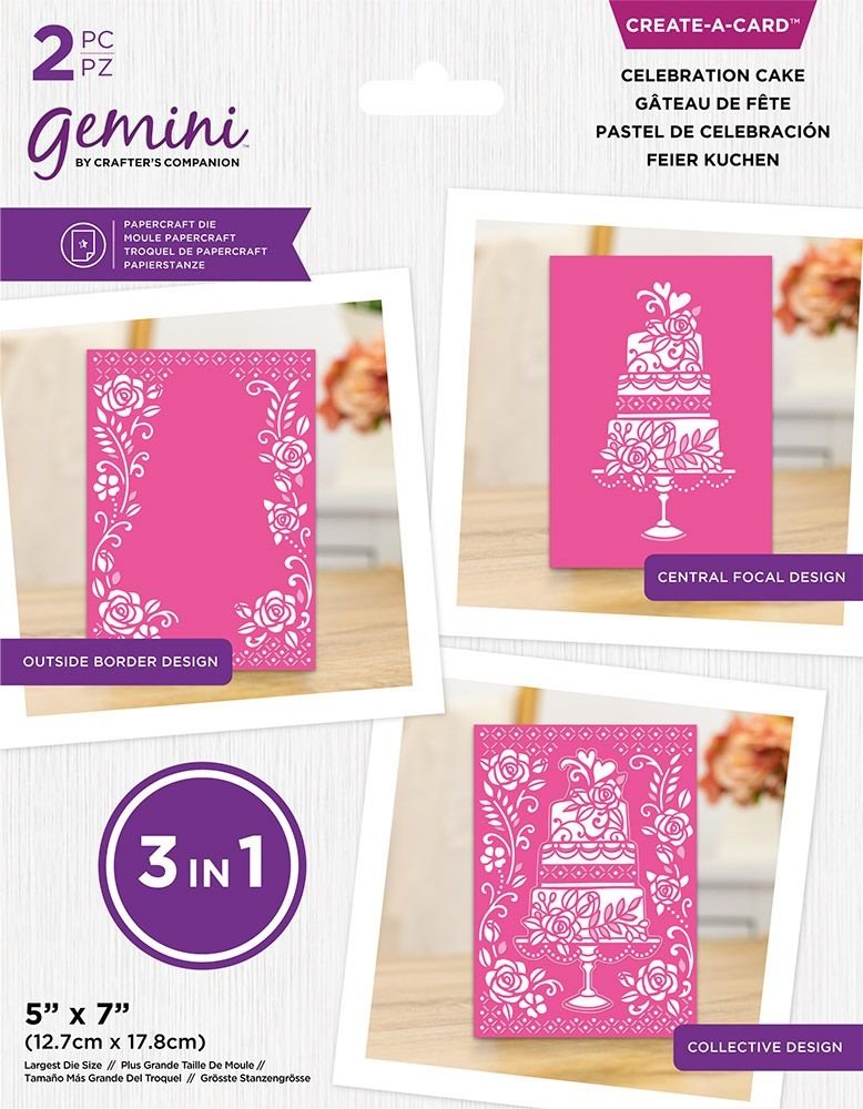 Gemini 3-in-1 Celebration Cake Create-a-Card Dies (GEM-MD-CAD-CECA) (DISCONTINUED) Gemini 3-in-1 Celebration Cake Create-a-Card Dies (GEM-MD-CAD-CECA) (DISCONTINUED)