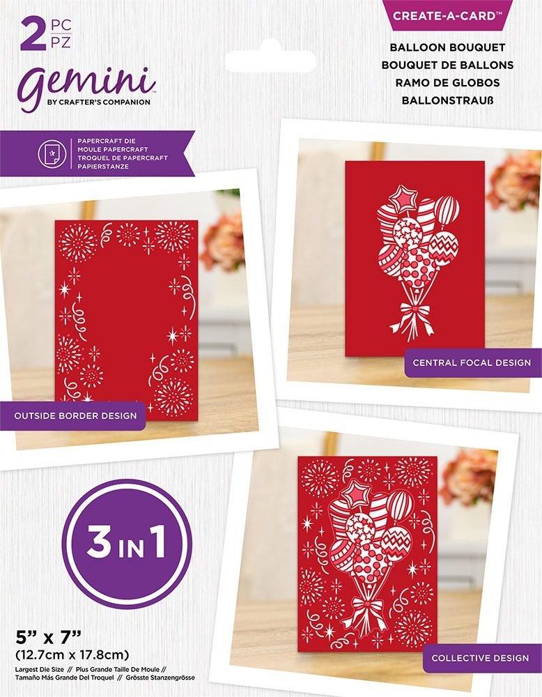Gemini 3-in-1 Balloon Bouquet Create-a-Card Dies (GEM-MD-CAD-BABO) (DISCONTINUED)