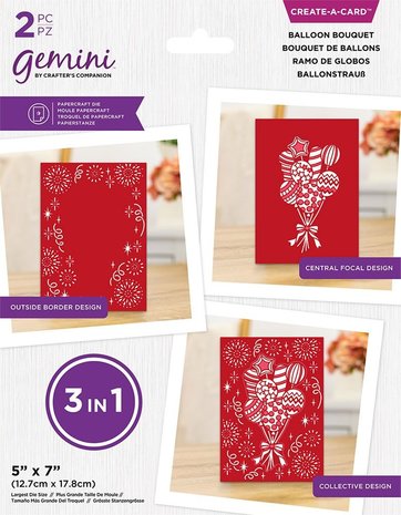 Gemini 3-in-1 Balloon Bouquet Create-a-Card Dies (GEM-MD-CAD-BABO) (DISCONTINUED)