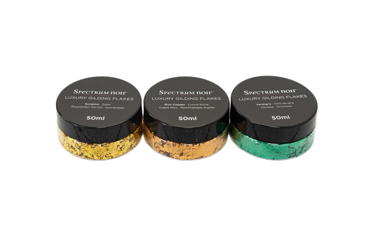 Spectrum Noir Luxury Gilding Flakes Patina (3x50ml) (SN-GILFLAKE-PATI) (DISCONTINUED) Spectrum Noir Luxury Gilding Flakes Patina (3x50ml) (SN-GILFLAKE-PATI) (DISCONTINUED)