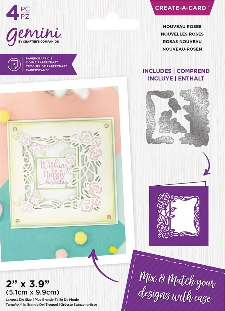 Gemini Floral Aperture Nouveau Roses Create-a-Card Dies (GEM-MD-CAD-NRO) (DISCONTINUED)