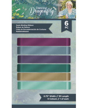 Crafter's Companion Dancing Dragonfly Seam Binding Ribbon (6pcs) (S-DDF-SBRIB) (OUTLET)