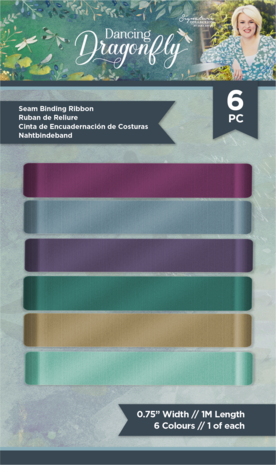 Crafter's Companion Dancing Dragonfly Seam Binding Ribbon (6pcs) (S-DDF-SBRIB) (OUTLET)
