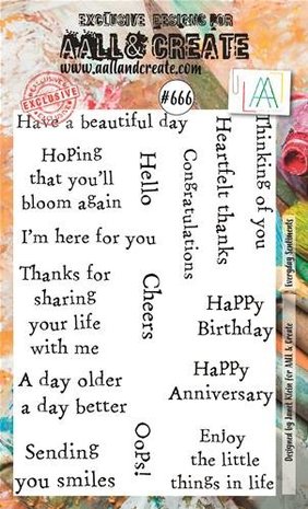 Aall and Create Stamp Set A6 Everyday Sentiments (AALL-TP-666) (DISCONTINUED) Aall and Create Stamp Set A6 Everyday Sentiments (AALL-TP-666) (DISCONTINUED)