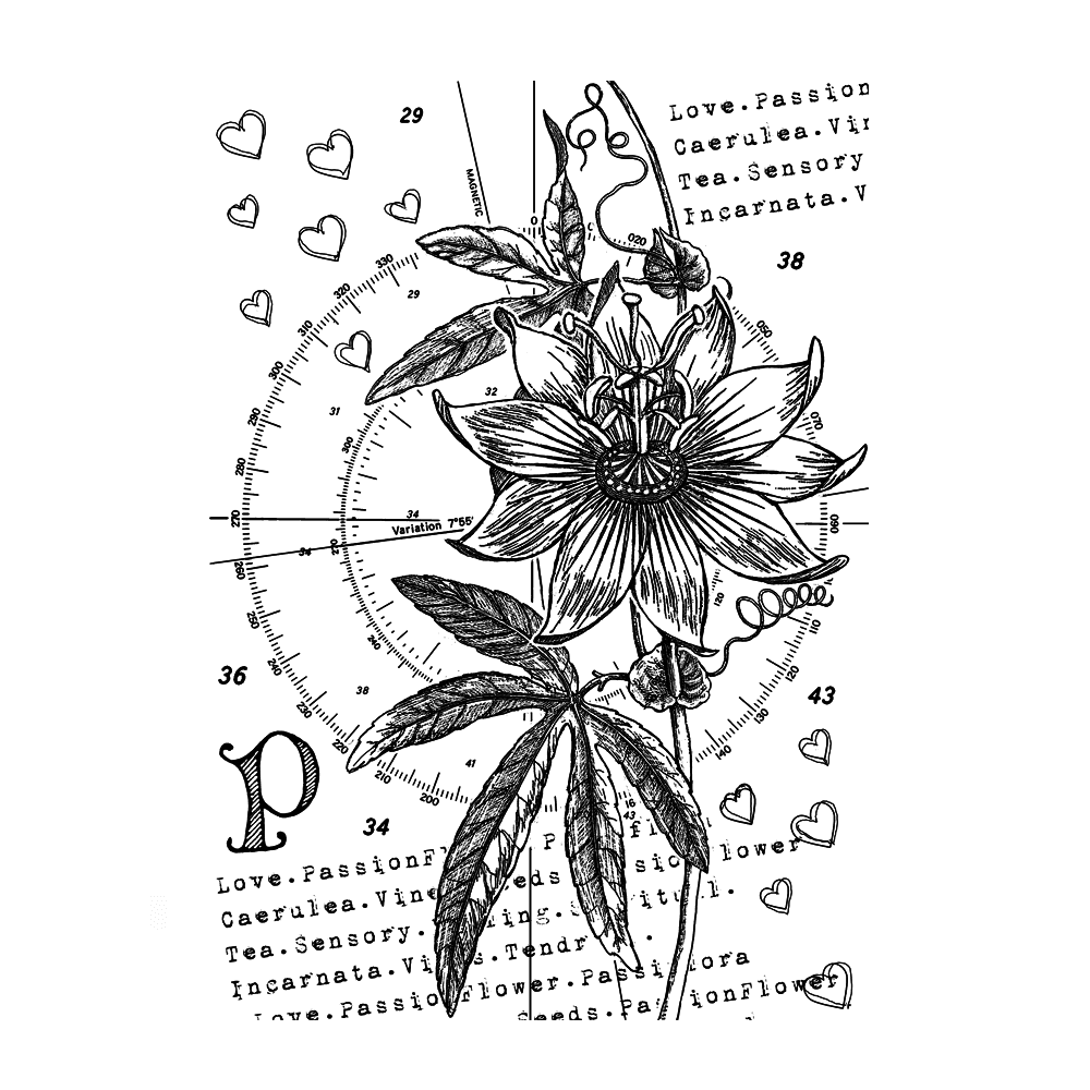 Crafty Individuals P is for Passion Unmounted Rubber Stamps (CI-600) (DISCONTINUED)