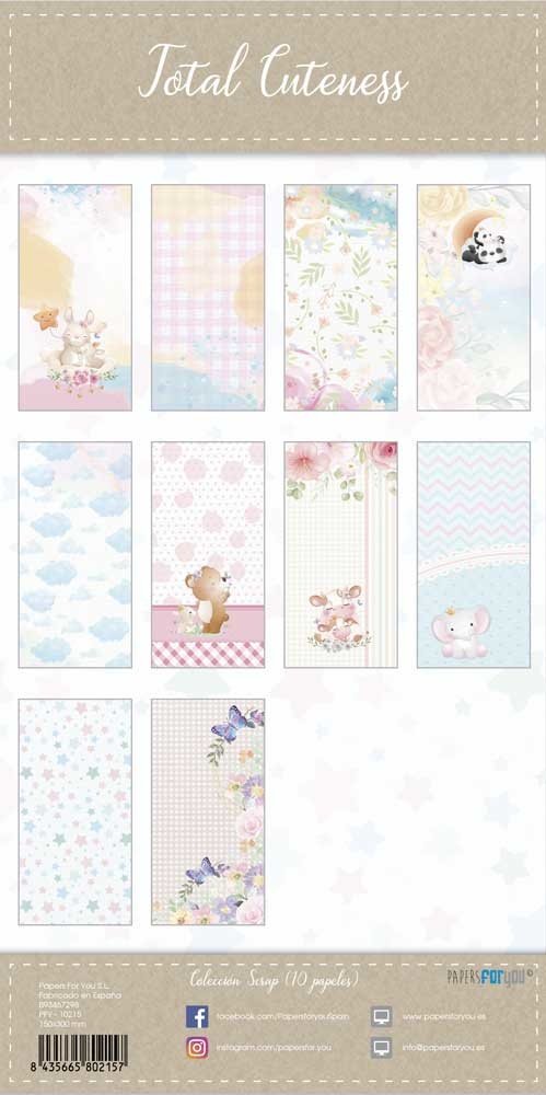 Papers For You Total Cuteness Slim Scrap Paper Pack (10pcs) (PFY-10215) (DISCONTINUED)