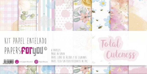 Papers For You Total Cuteness Canvas Scrap Pack (8pcs) (PFY-10216) (DISCONTINUED)