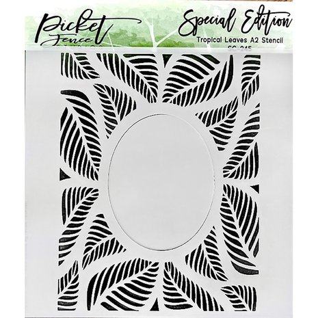 Picket Fence Studios Tropical Leaves 6x6 Inch Stencil (SC-245) (OUTLET)