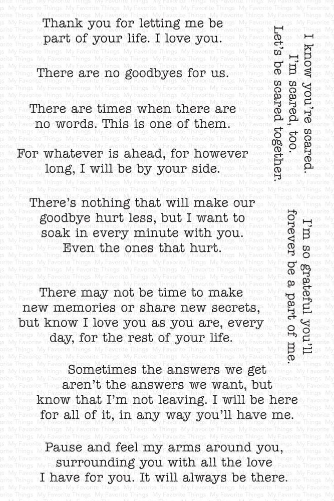 My Favorite Things There Are No Goodbyes Clear Stamps (CS-675) (OUTLET) My Favorite Things There Are No Goodbyes Clear Stamps (CS-675) (OUTLET)