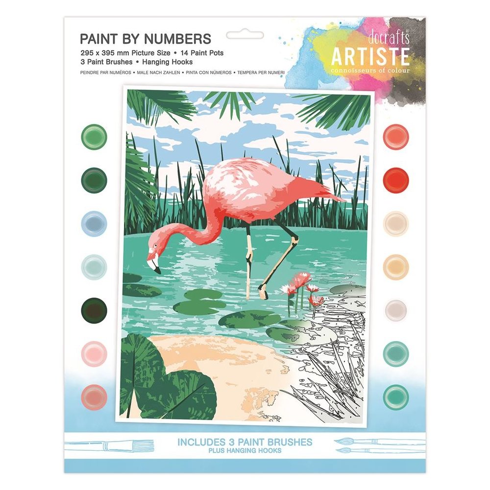 Docrafts Artiste Paint By Numbers Tropical Flamingo (DOA 550715) (DISCONTINUED)
