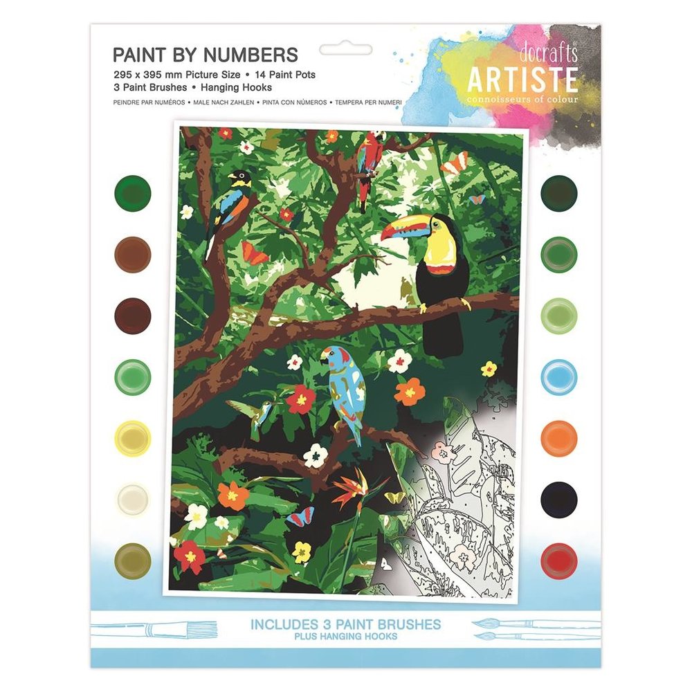 Docrafts Artiste Paint By Numbers Endangered Rainforest (DOA 550714) (DISCONTINUED)