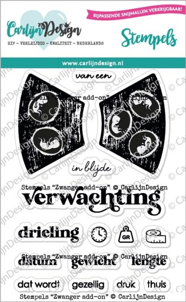 CarlijnDesign Stempels Zwanger Add-On (CDST-0085) (DISCONTINUED)