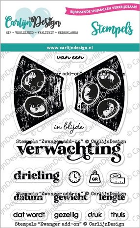 CarlijnDesign Clear Stamps Pregnant Addon (CDST-0085) (DISCONTINUED)