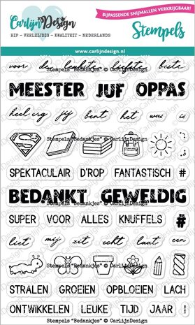 CarlijnDesign Stempels Bedankjes (CDST-0087) (OUTLET)
