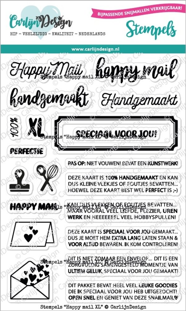 CarlijnDesign Clear Stamps Happy Mail XL (CDST-0086) (DISCONTINUED)