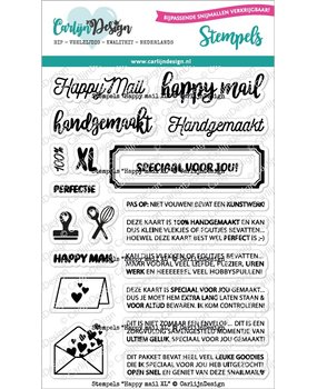 CarlijnDesign Stempels Happy Mail XL (CDST-0086) (DISCONTINUED)