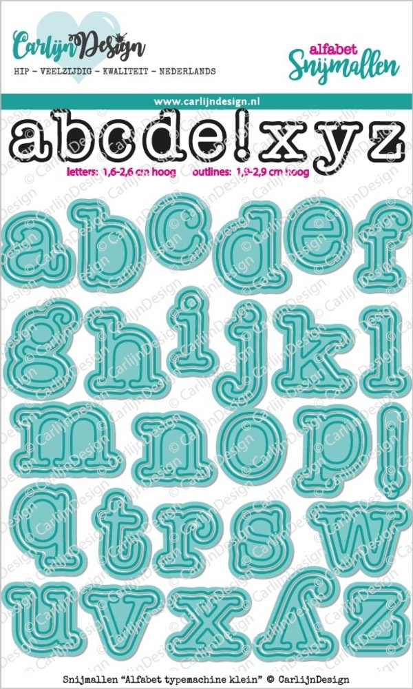 CarlijnDesign Snijmallen Alfabet Typemachine Klein (CDSN-0170) (DISCONTINUED)