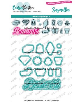 CarlijnDesign Snijmallen Bedankjes (CDSN-0162) (OUTLET)