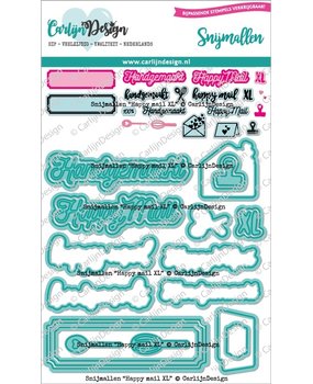 CarlijnDesign Snijmallen Happy Mail XL (CDSN-0161) (OUTLET)