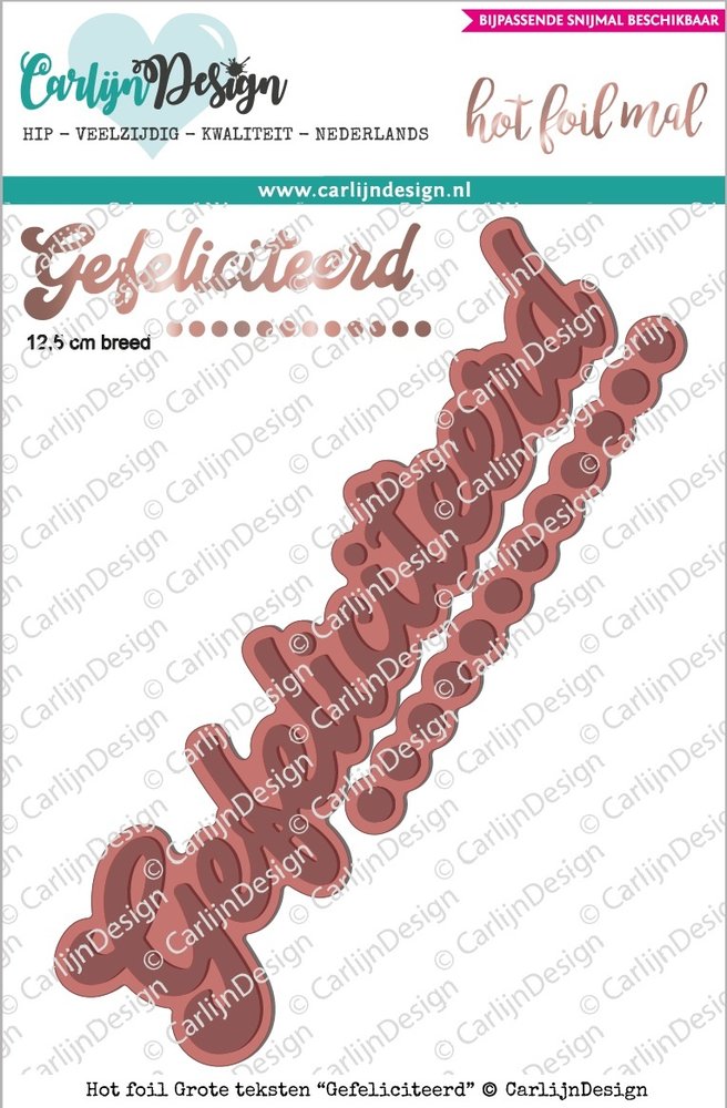 CarlijnDesign Hot Foil Grote Teksten 4 Gefeliciteerd (CDHF-0007) (DISCONTINUED)
