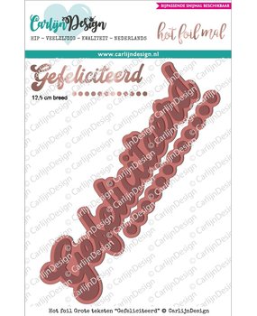 CarlijnDesign Hot Foil Stamp Grote Teksten 4 Gefeliciteerd (CDHF-0007) (DISCONTINUED)
