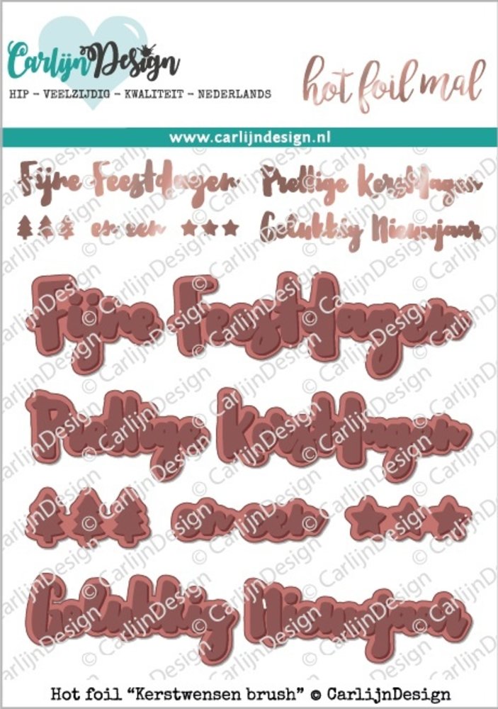 CarlijnDesign Hot Foil Stamps Kerstwensen Brush (CDHF-0012) (DISCONTINUED)