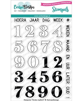 CarlijnDesign Stempels Grote Cijfers (CDST-0078) (DISCONTINUED)