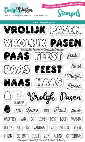 CarlijnDesign Clear Stamps Vrolijk Pasen (CDST-0060) (DISCONTINUED)
